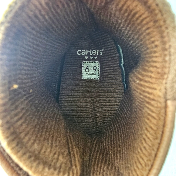 CARTER'S | Infant Soft Brown Faux Leather Boots Booties - Picture 7 of 7